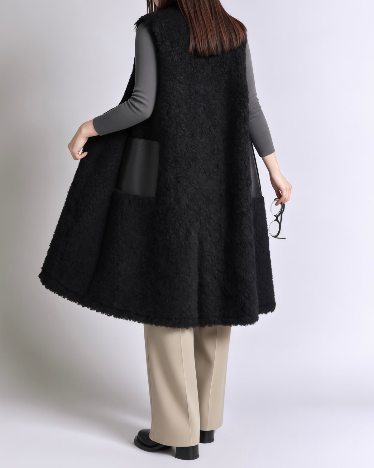 異素材コンビ ロングボアジレ