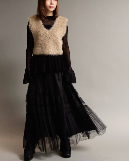 シアーチュールティアードスカート