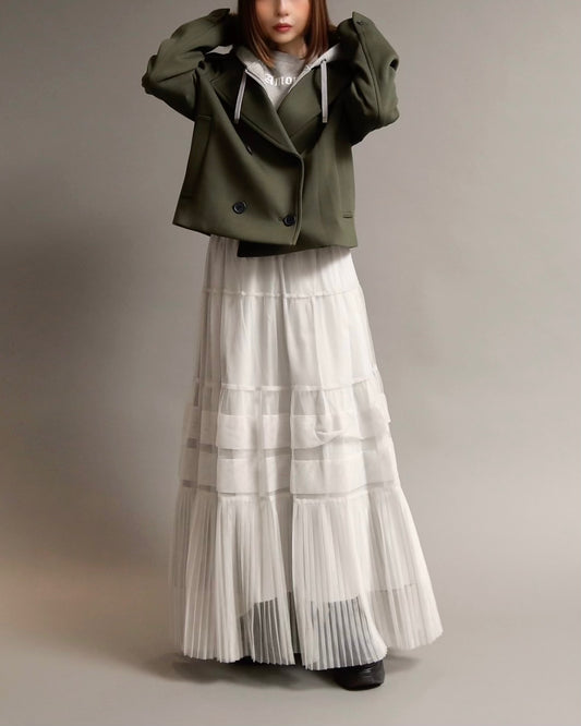 シアーチュールティアードスカート