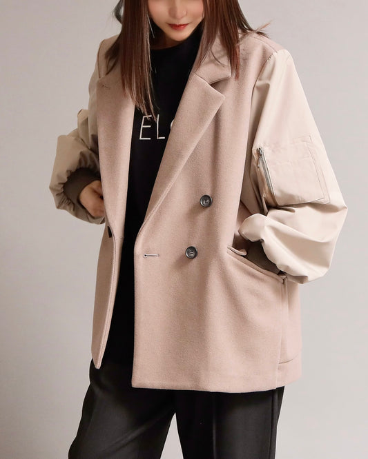 異素材ミックスジャケット