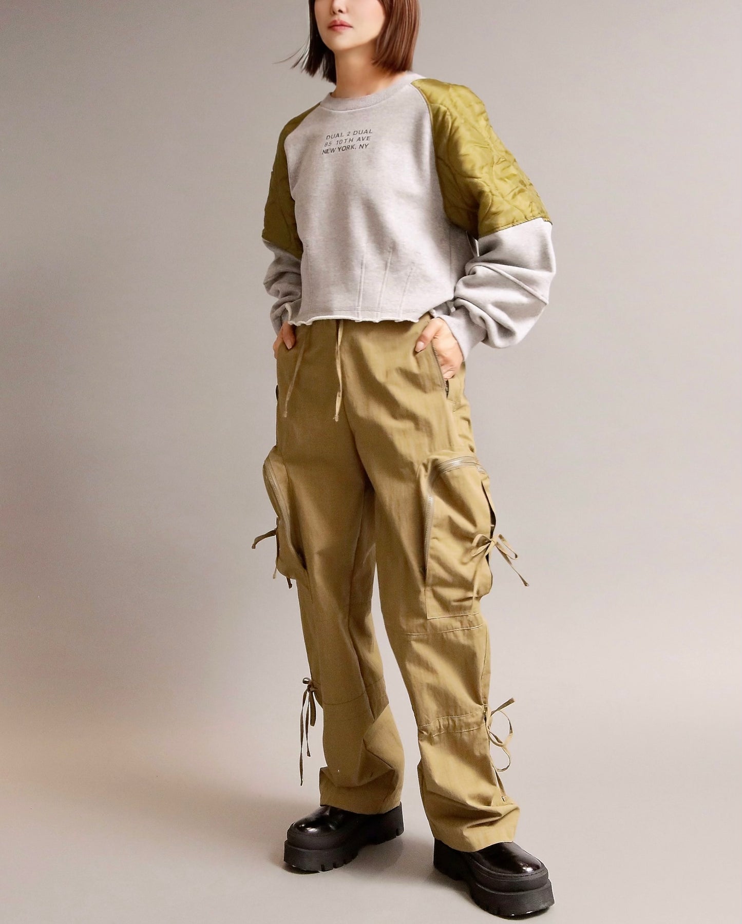 キルティングショルダートレーナー