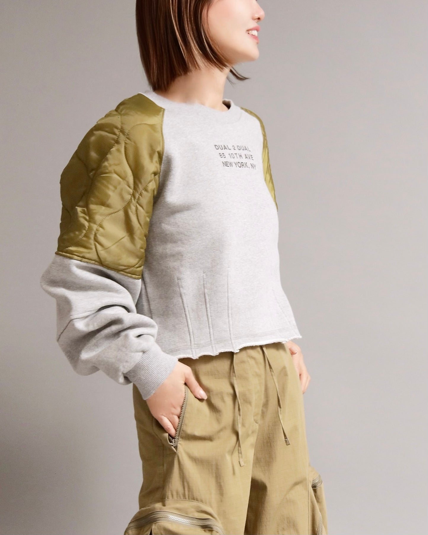 キルティングショルダートレーナー