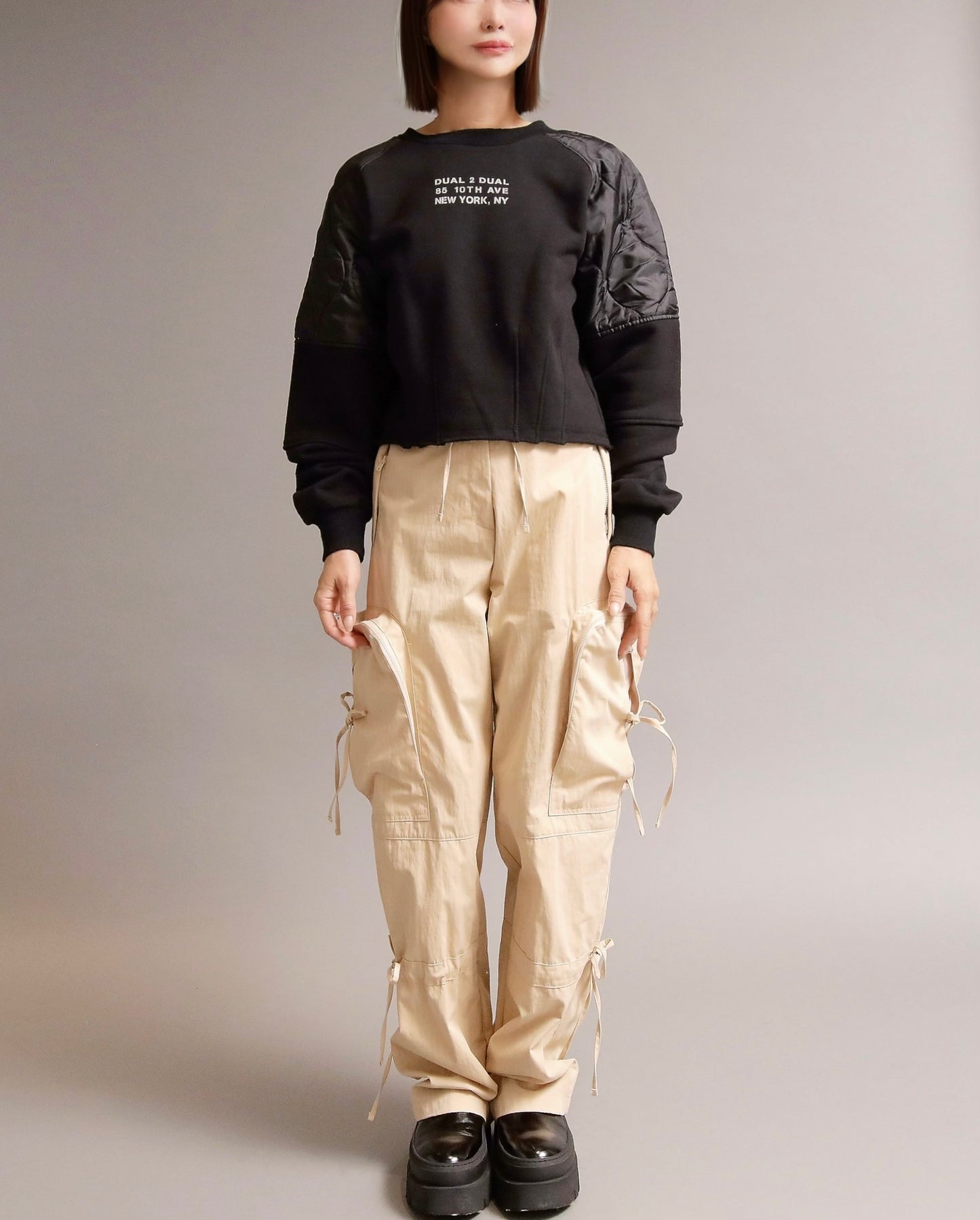 キルティングショルダートレーナー
