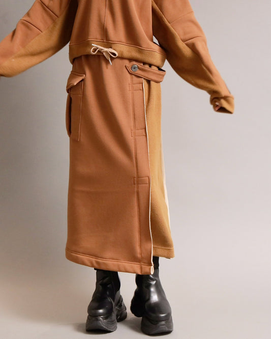 裏起毛異素材デザインスカート