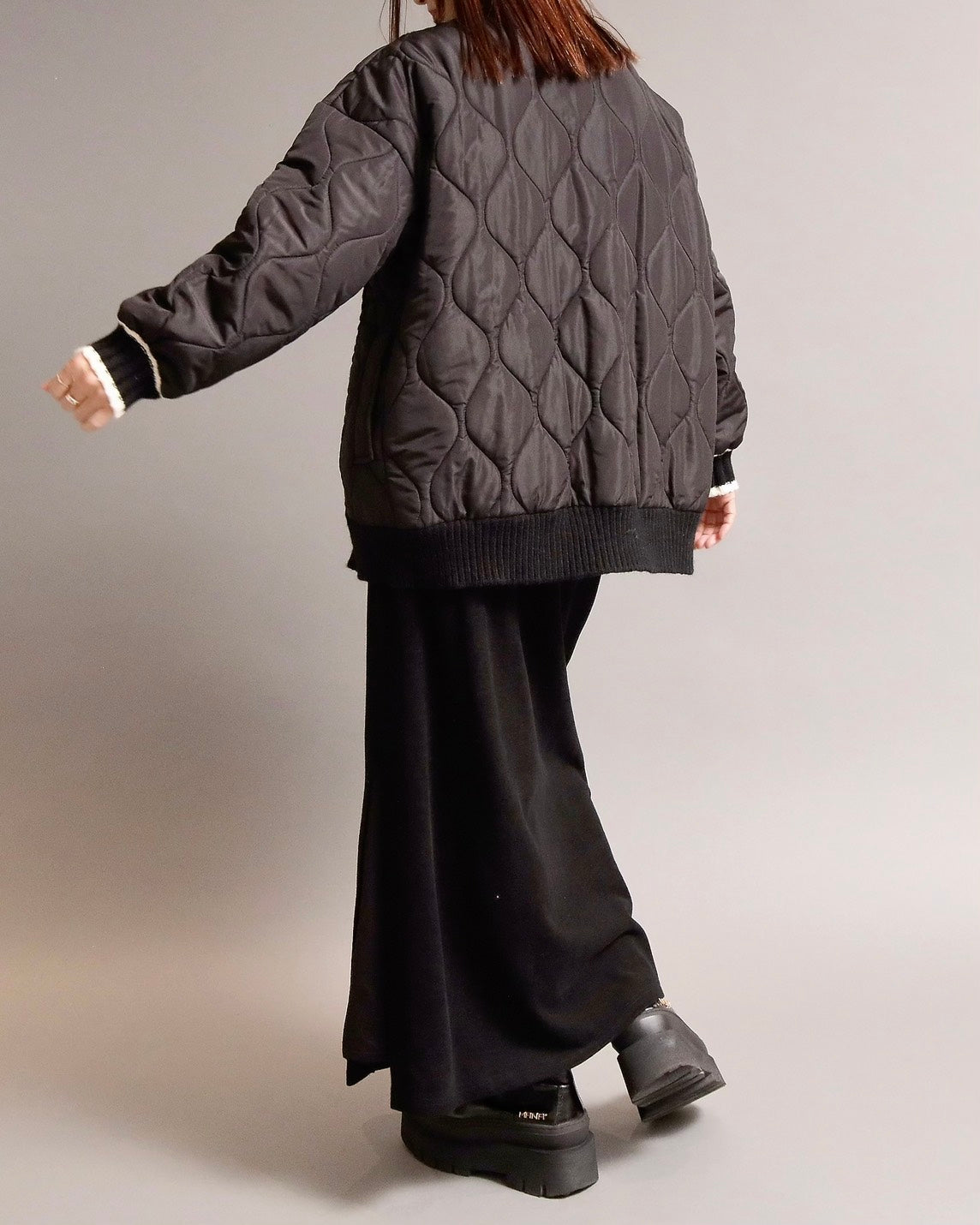 キルティングケーブルニットコーディガン