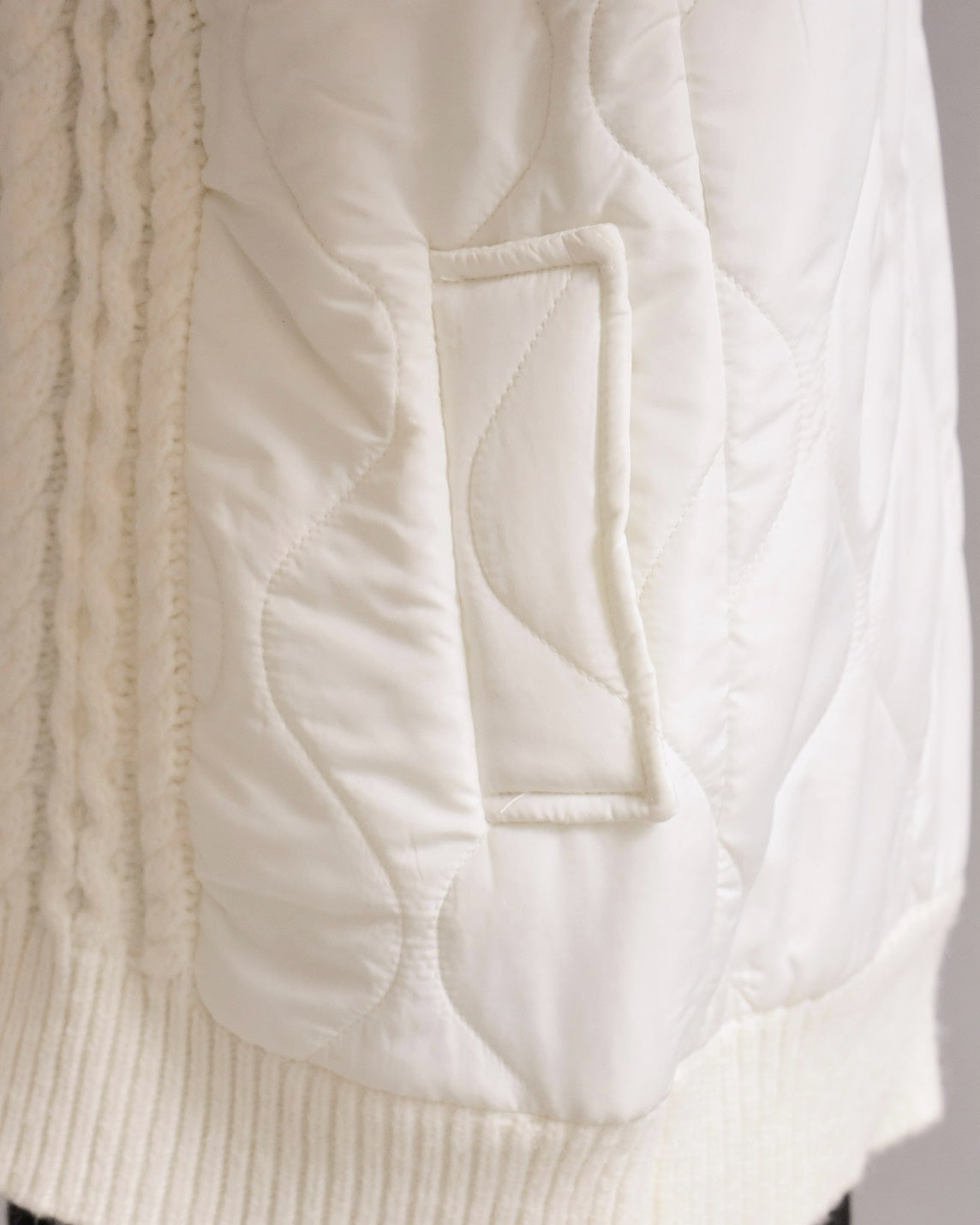 キルティングケーブルニットコーディガン