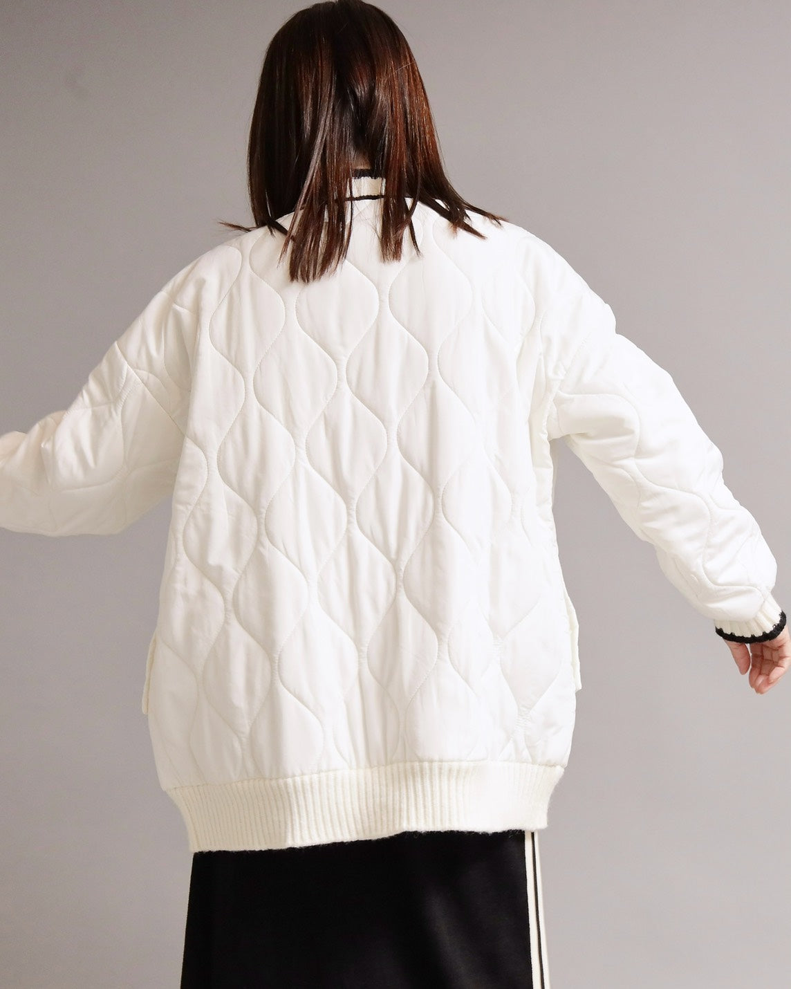 キルティングケーブルニットコーディガン