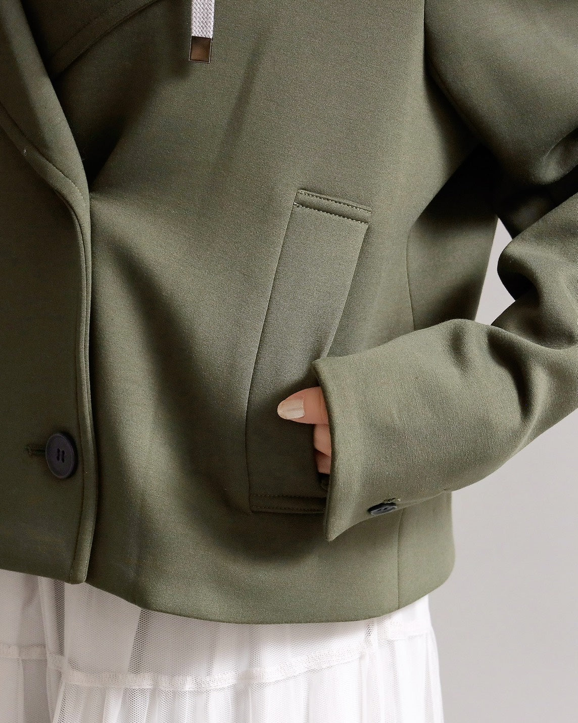 ２WAYレイヤードフーディーショートジャケット