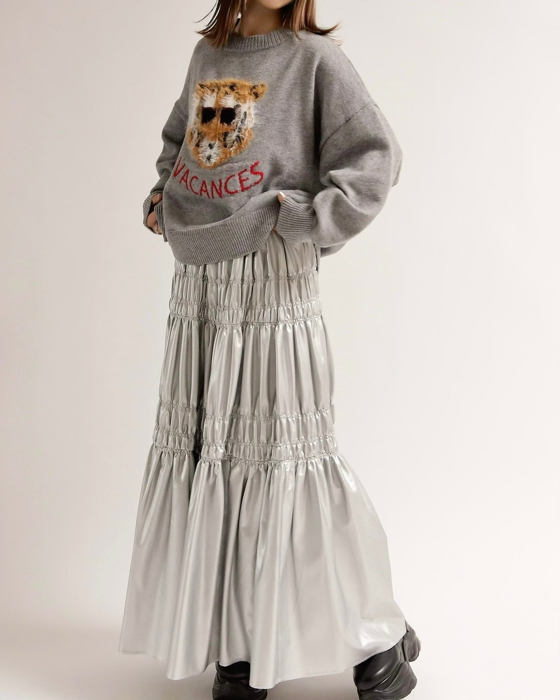 ティアードMetallicスカート