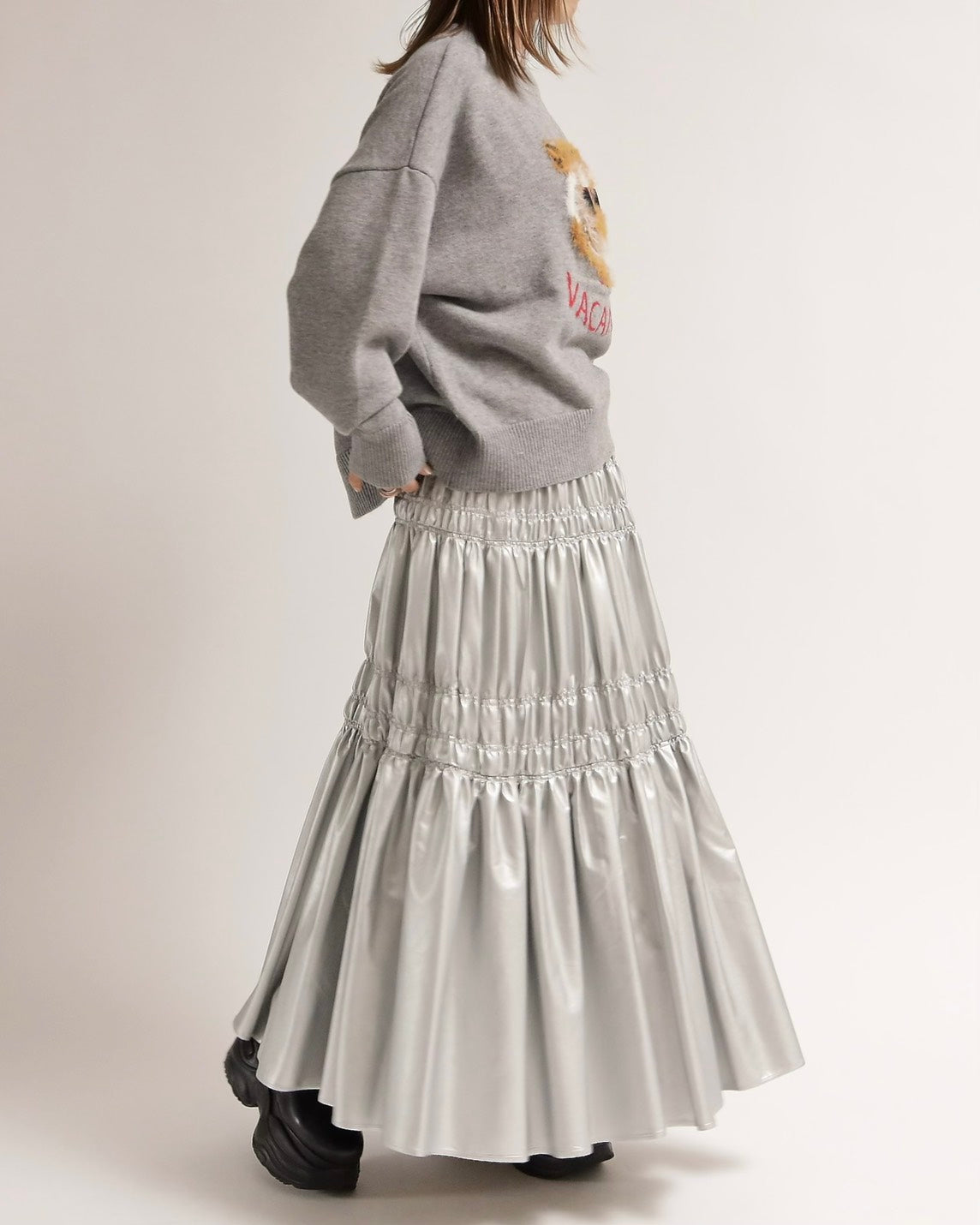 ティアードMetallicスカート