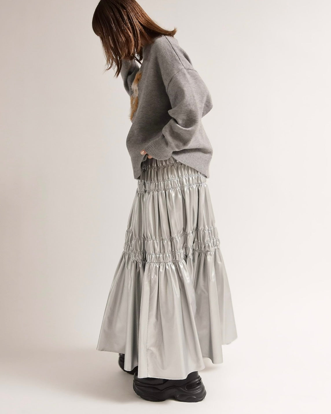 ティアードMetallicスカート