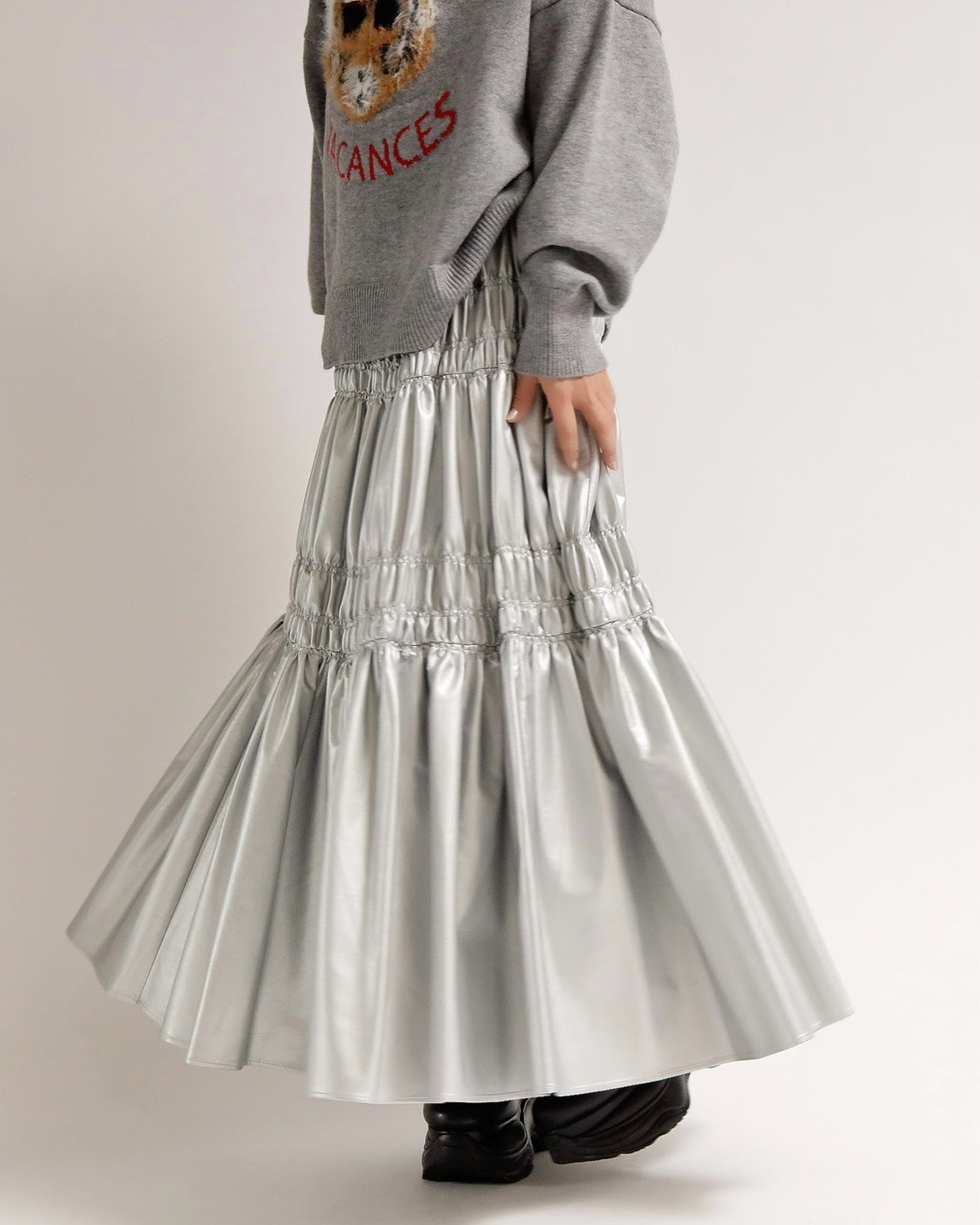 ティアードMetallicスカート
