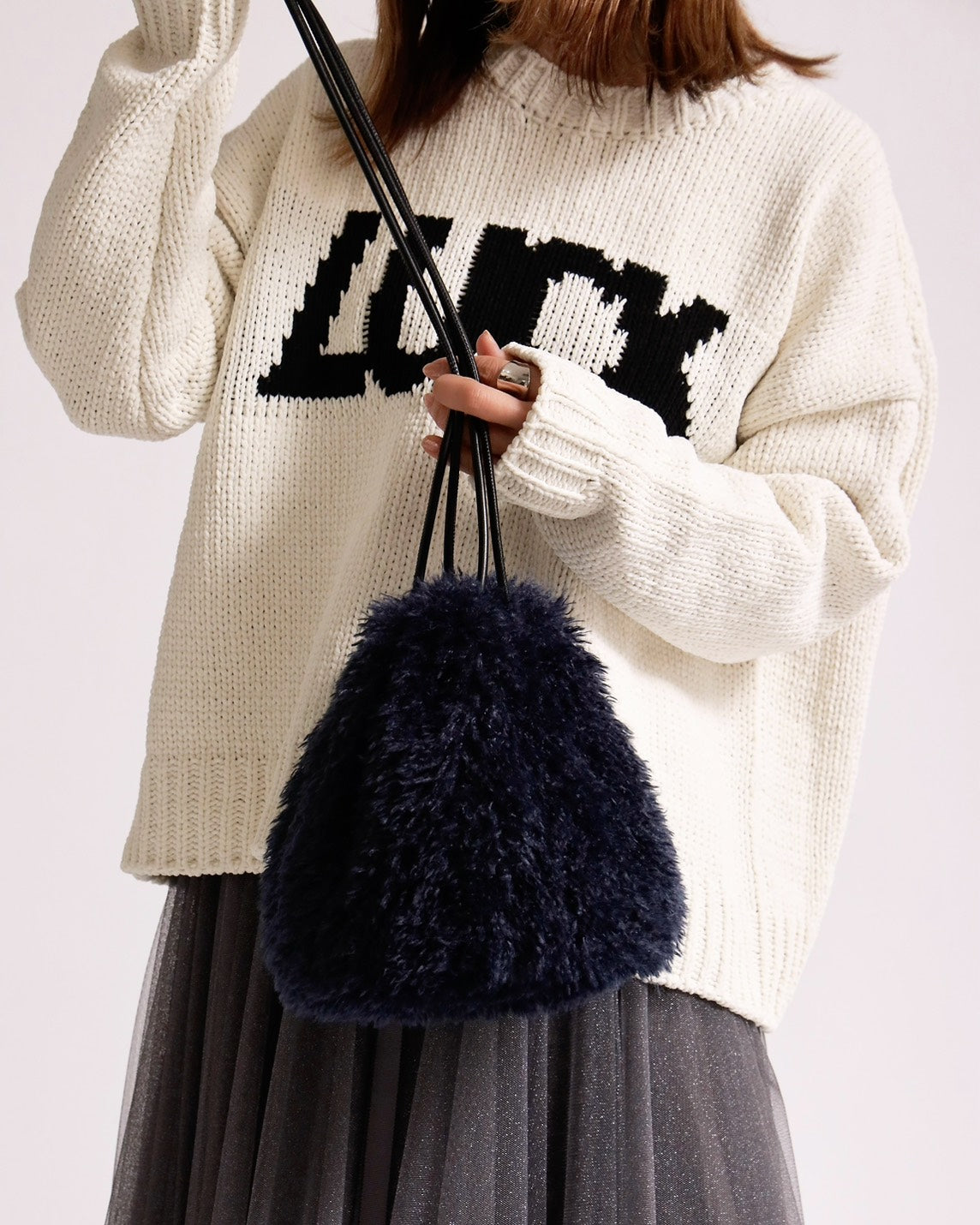 ロゴジャガード クルーネックニット