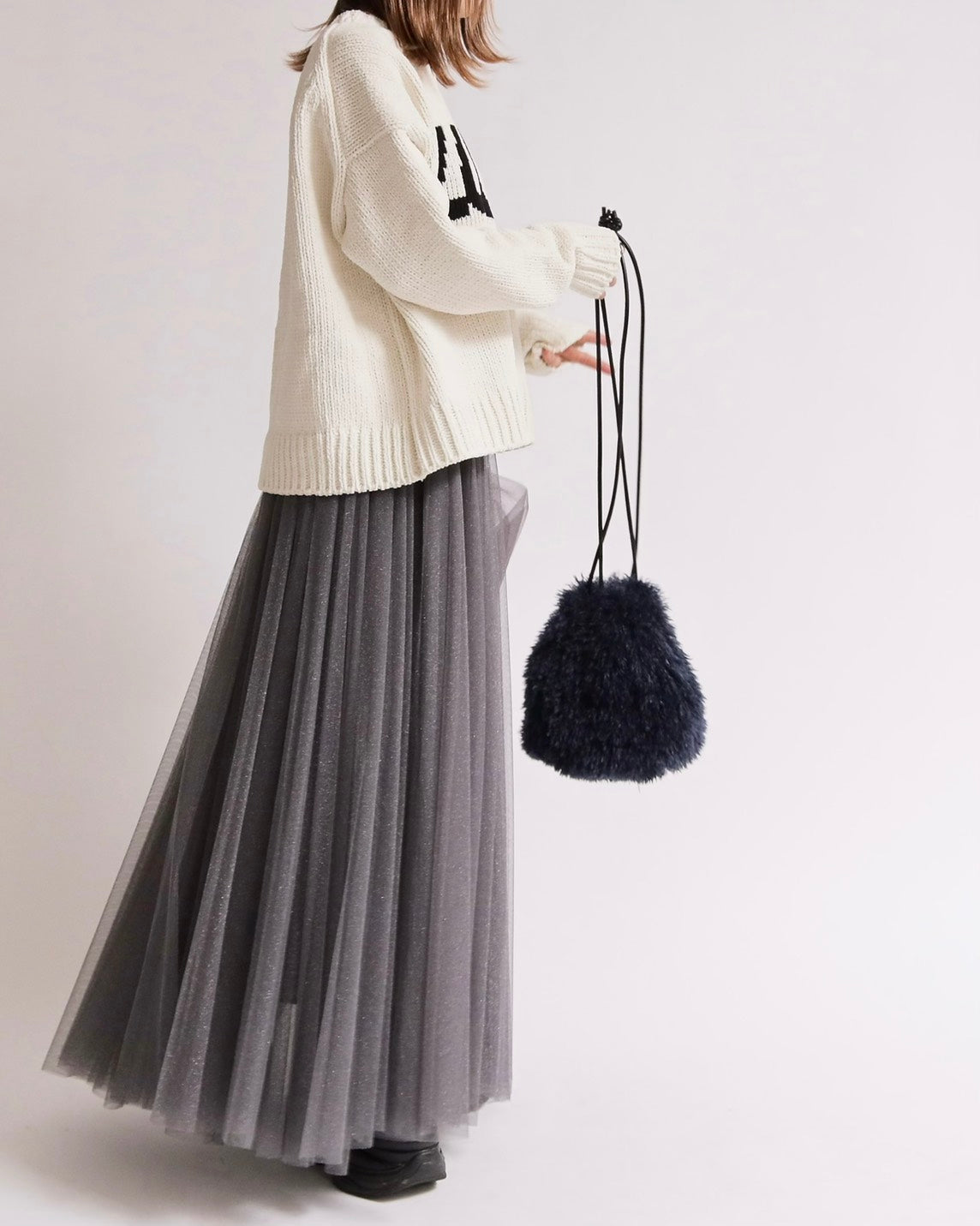 ロゴジャガード クルーネックニット